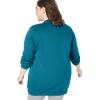 Woman Within Plus Size Fleece Baseball Jacket Long Oversized Fleece Coat(Deep Teal)