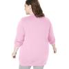 Woman Within Plus Size Fleece Baseball Jacket Long Oversized Fleece Coat(Pink)
