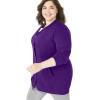 Woman Within Plus Size Fleece Baseball Jacket Long Oversized Fleece Coat(Radiant Purple)