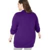 Woman Within Plus Size Fleece Baseball Jacket Long Oversized Fleece Coat(Radiant Purple)