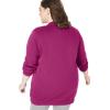 Woman Within Plus Size Fleece Baseball Jacket Long Oversized Fleece Coat(Raspberry)