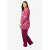 Woman Within Plus Size Fleece Sweatshirt Set(Deep Claret Tie Dye)