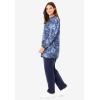 Woman Within Plus Size Fleece Sweatshirt Set(Evening Blue Tie Dye)