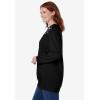 Woman Within Plus Size Fleece Sweatshirt(Black Floral Vine Embroidery)