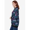 Woman Within Plus Size Fleece Sweatshirt(Black Multi Batik)