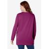 Woman Within Plus Size Fleece Sweatshirt(Deep Claret Floral Embroidery)