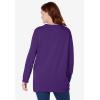 Woman Within Plus Size Fleece Sweatshirt(Radiant Purple Floral Embroidery)