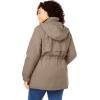 Woman Within Plus Size Fleece-Lined Taslon Anorak(Bark)