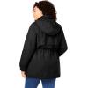 Woman Within Plus Size Fleece-Lined Taslon Anorak(Black)