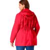 Woman Within Plus Size Fleece-Lined Taslon Anorak(Classic Red)