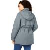 Woman Within Plus Size Fleece-Lined Taslon Anorak(Gunmetal)