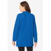 Woman Within Plus Size French Terry Quarter-Zip Sweatshirt(Bright Cobalt Marled)