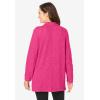 Woman Within Plus Size French Terry Quarter-Zip Sweatshirt(Raspberry Sorbet Marled)