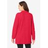 Woman Within Plus Size French Terry Quarter-Zip Sweatshirt(Vivid Red Marled)