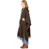 Woman Within Plus Size Fringed Cape(Chocolate)