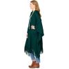 Woman Within Plus Size Fringed Cape(Emerald Green)