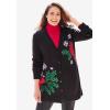Woman Within Plus Size Holiday Cardigan(Classic Red Reindeer)