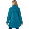 Woman Within Plus Size Hooded A-Line Fleece Coat(Deep Teal)