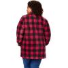 Woman Within Plus Size Hooded Fleece Coat(Bright Cobalt Buffalo Plaid)
