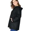 Woman Within Plus Size Hooded Slicker Raincoat(Black)