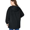 Woman Within Plus Size Hooded Slicker Raincoat(Black)