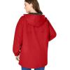 Woman Within Plus Size Hooded Slicker Raincoat(Classic Red)