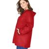 Woman Within Plus Size Hooded Slicker Raincoat(Classic Red)