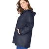 Woman Within Plus Size Hooded Slicker Raincoat(Navy)