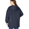 Woman Within Plus Size Hooded Slicker Raincoat(Navy)