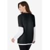 Woman Within Plus Size Layered-Look Crewneck Tee(Black)