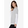 Woman Within Plus Size Layered-Look Crewneck Tee(Heather Grey)