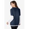 Woman Within Plus Size Layered-Look Crewneck Tee(Navy)