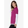 Woman Within Plus Size Layered-Look Crewneck Tee(Raspberry)