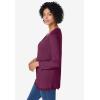 Woman Within Plus Size Layered-Look Lace Trim Tee(Deep Claret)