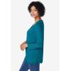 Woman Within Plus Size Layered-Look Lace Trim Tee(Deep Teal)