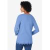 Woman Within Plus Size Layered-Look Lace Trim Tee(French Blue)