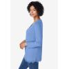 Woman Within Plus Size Layered-Look Lace Trim Tee(French Blue)
