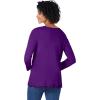 Woman Within Plus Size Layered-Look Lace Trim Tee(Radiant Purple)