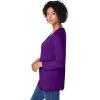 Woman Within Plus Size Layered-Look Lace Trim Tee(Radiant Purple)