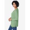 Woman Within Plus Size Layered-Look Lace Trim Tee(Sage)