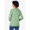 Woman Within Plus Size Layered-Look Lace Trim Tee(Sage)