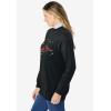 Woman Within Plus Size Layered-Look Sweatshirt(Black Birds)