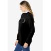 Woman Within Plus Size Layered-Look Sweatshirt(Black Floral Heart)