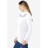 Woman Within Plus Size Layered-Look Sweatshirt(White Multi Trellis Placement)