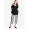Woman Within Plus Size Layered-Look Tee(Black)