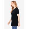 Woman Within Plus Size Layered-Look Tee(Black)