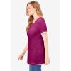 Woman Within Plus Size Layered-Look Tee(Raspberry)