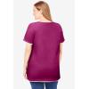 Woman Within Plus Size Layered-Look Tee(Raspberry)