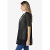 Woman Within Plus Size Lightweight Open Front Cardigan(Black)