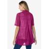 Woman Within Plus Size Lightweight Open Front Cardigan(Raspberry)